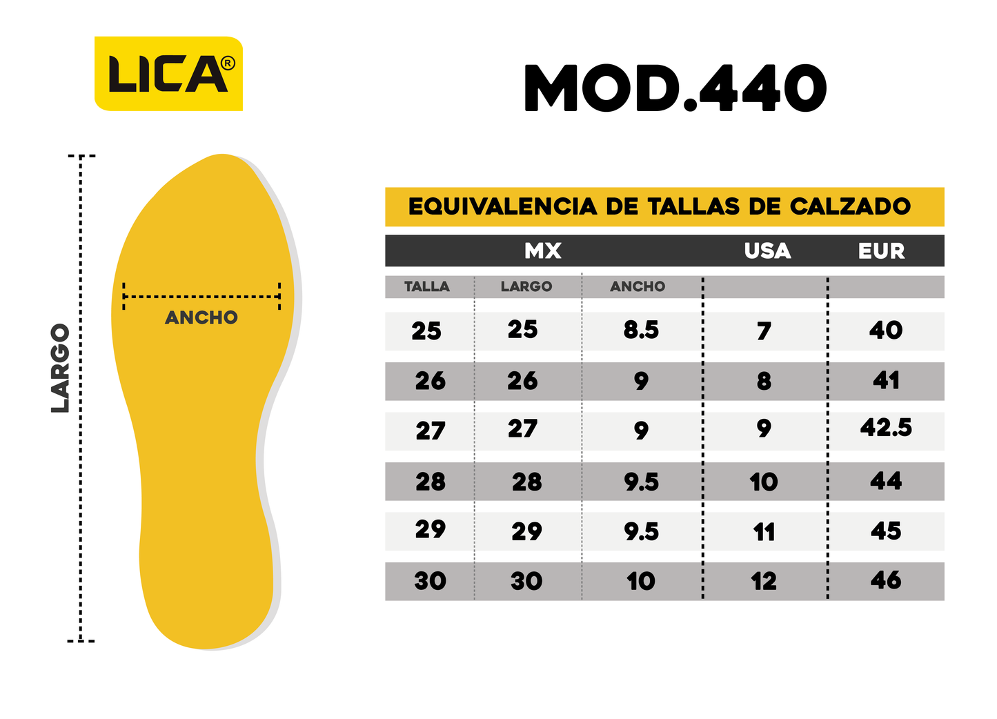 Tenis de seguridad mod.440 marca LICA