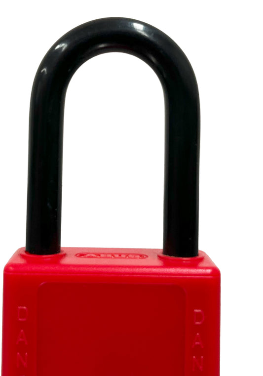 Candado de bloqueo eléctrico 74/40 KD color rojo marca ABUS