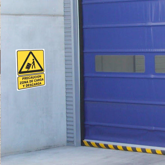 Cartel "precaución zona de carga y descarga" - Safety Depot Mx