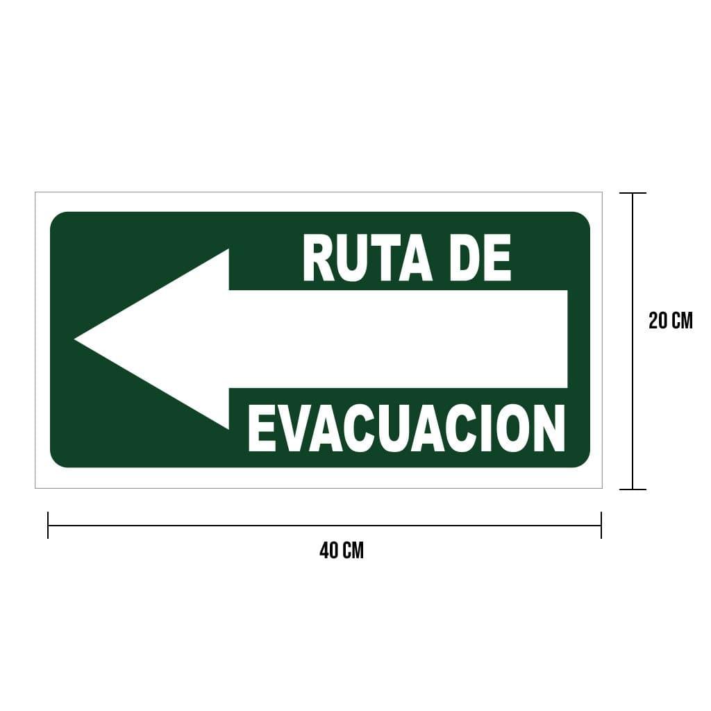 Cartel Linea Evacuacion Salida Abajo 14x41 Cm