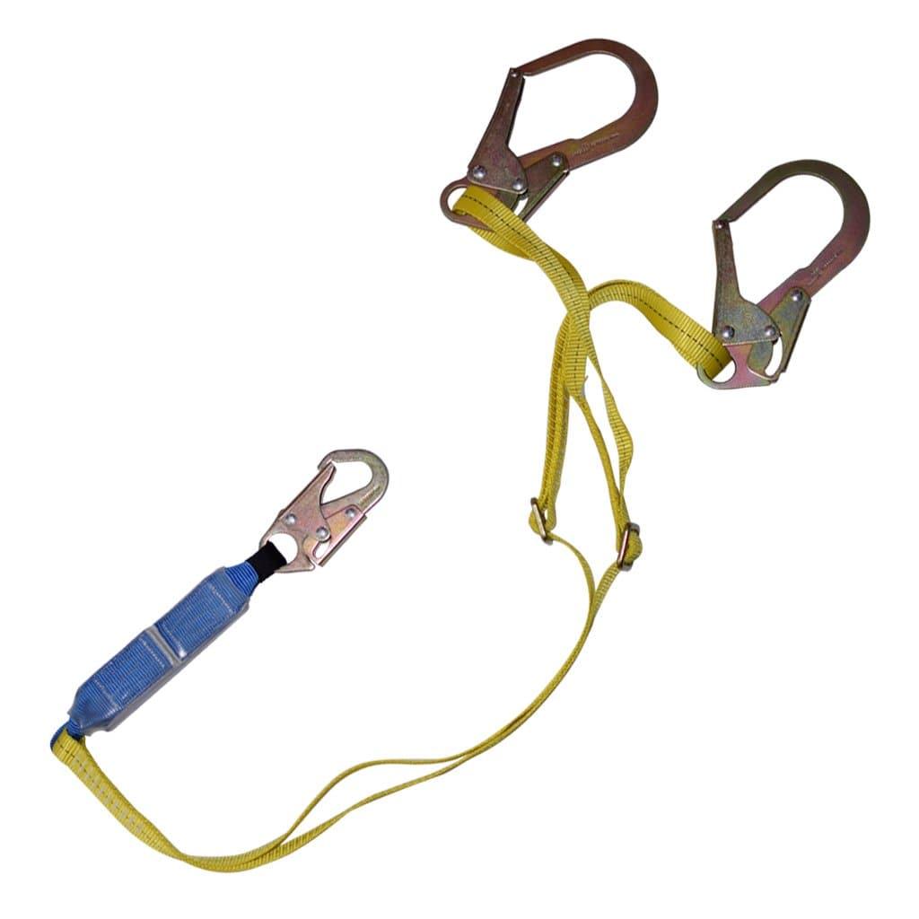 Linea de vida elastica Life-Link de 100 a 180 cm para arneses de seguridad  con 2 mosquetones de doble seguridad