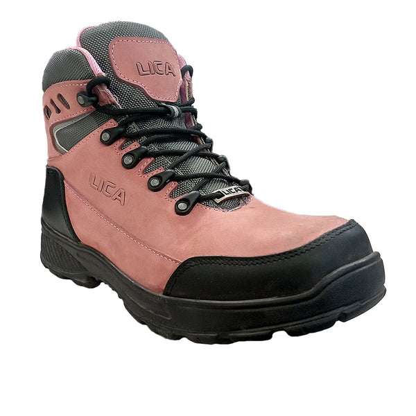 Bota de seguridad para dama LICA 200-R color rosa