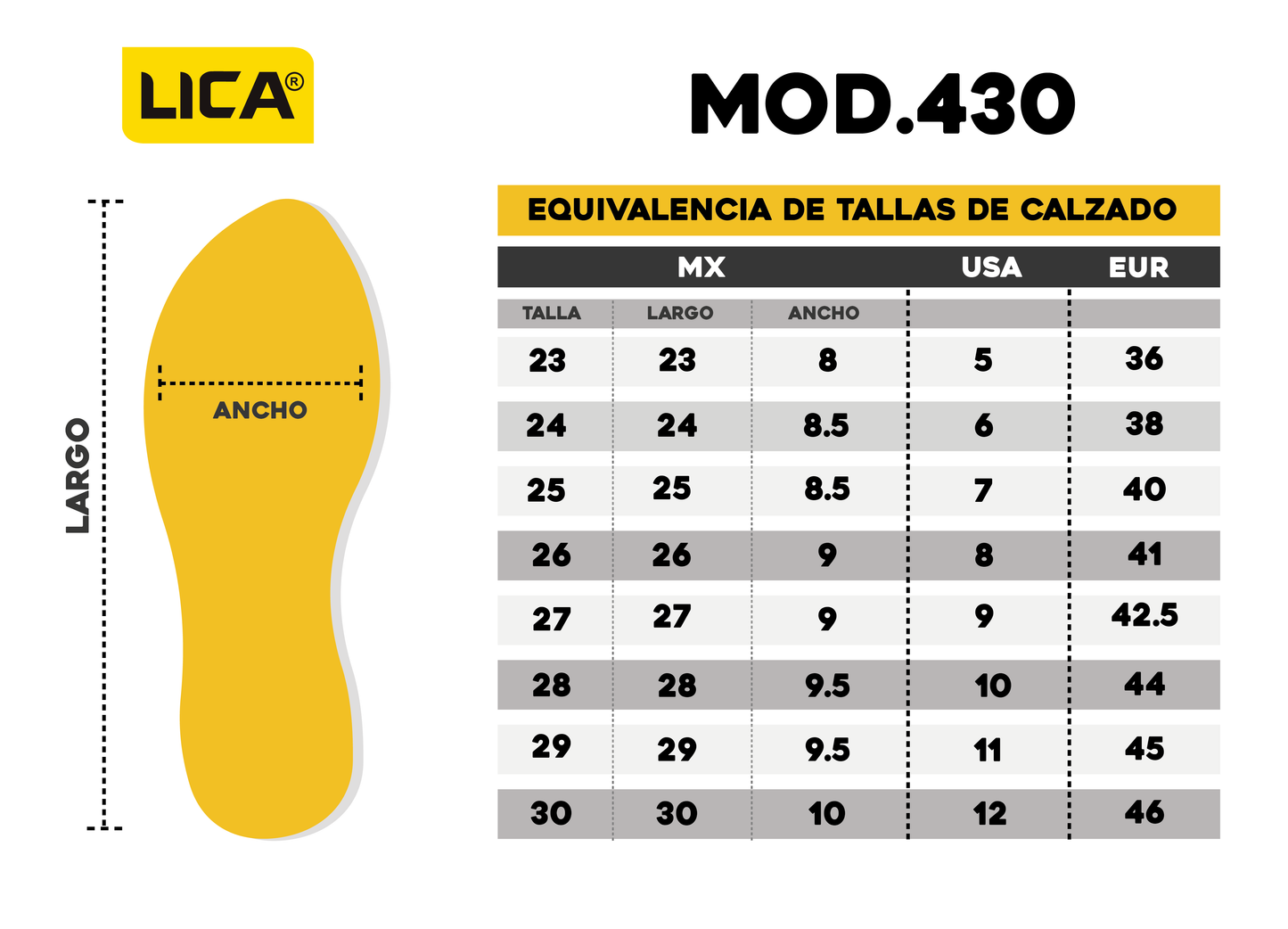 Tenis de seguridad mod. 430 marca LICA