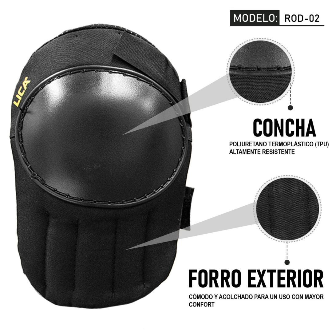 Rodilleras de seguridad con sistema absorbe impactos marca LICA