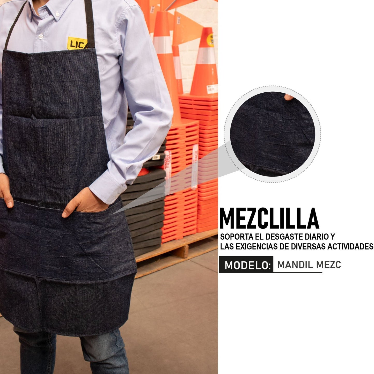 Mandil de mezclilla modelo MANDIL MEZC marca LICA