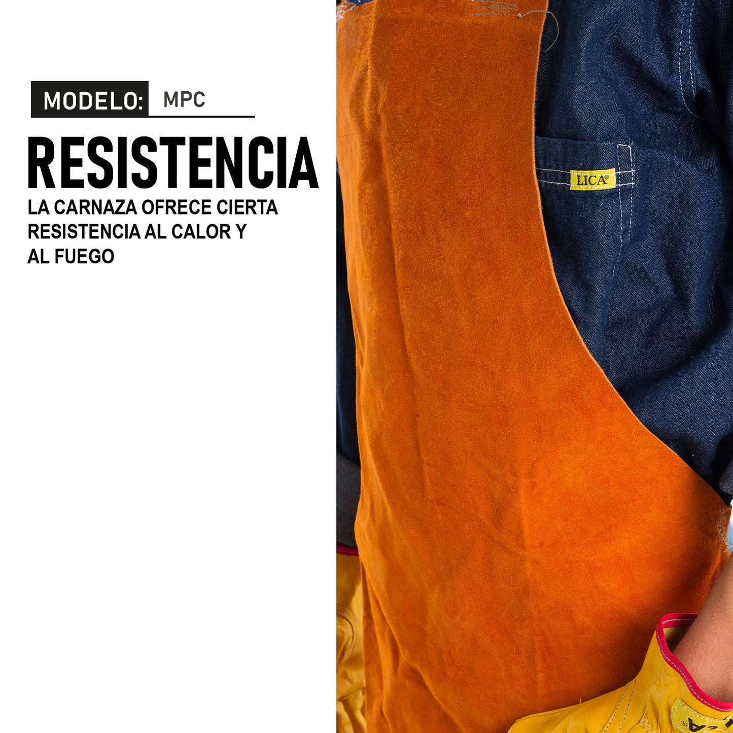 Mandil de carnaza modelo MPC marca LICA