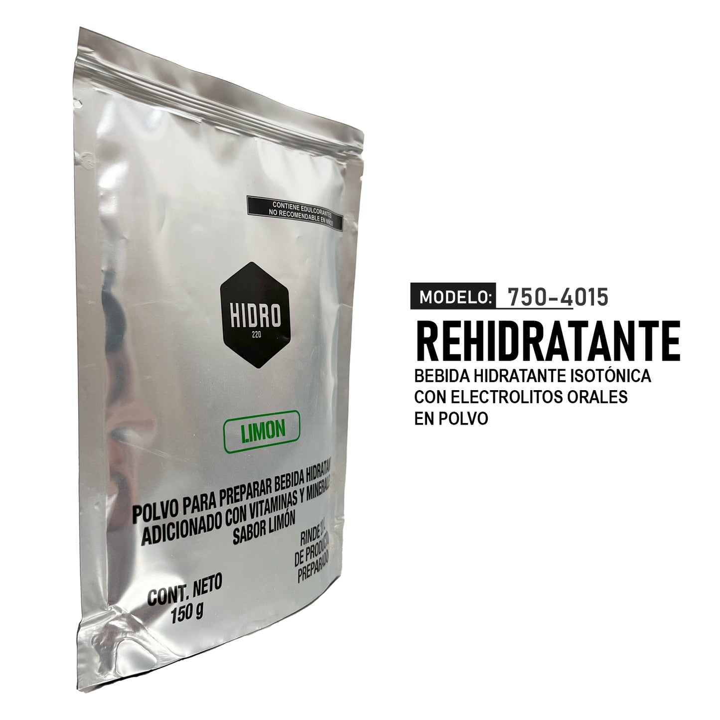 Bebida hidratante en polvo con electrolitos orales marca HIDRO 220