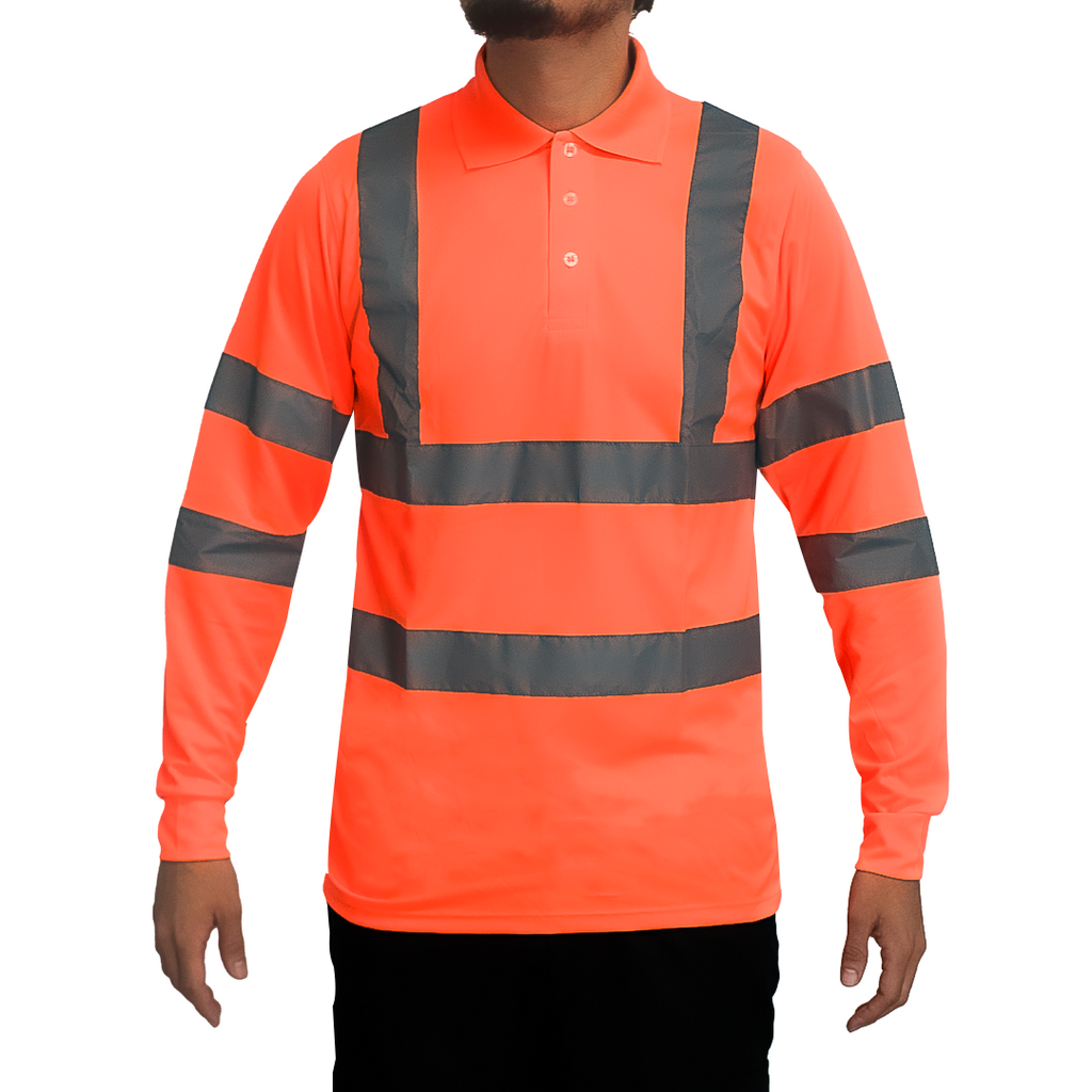 Camisa alta visibilidad manga larga reflejante mod. POLOHV marca LICA Safety Depot Mx