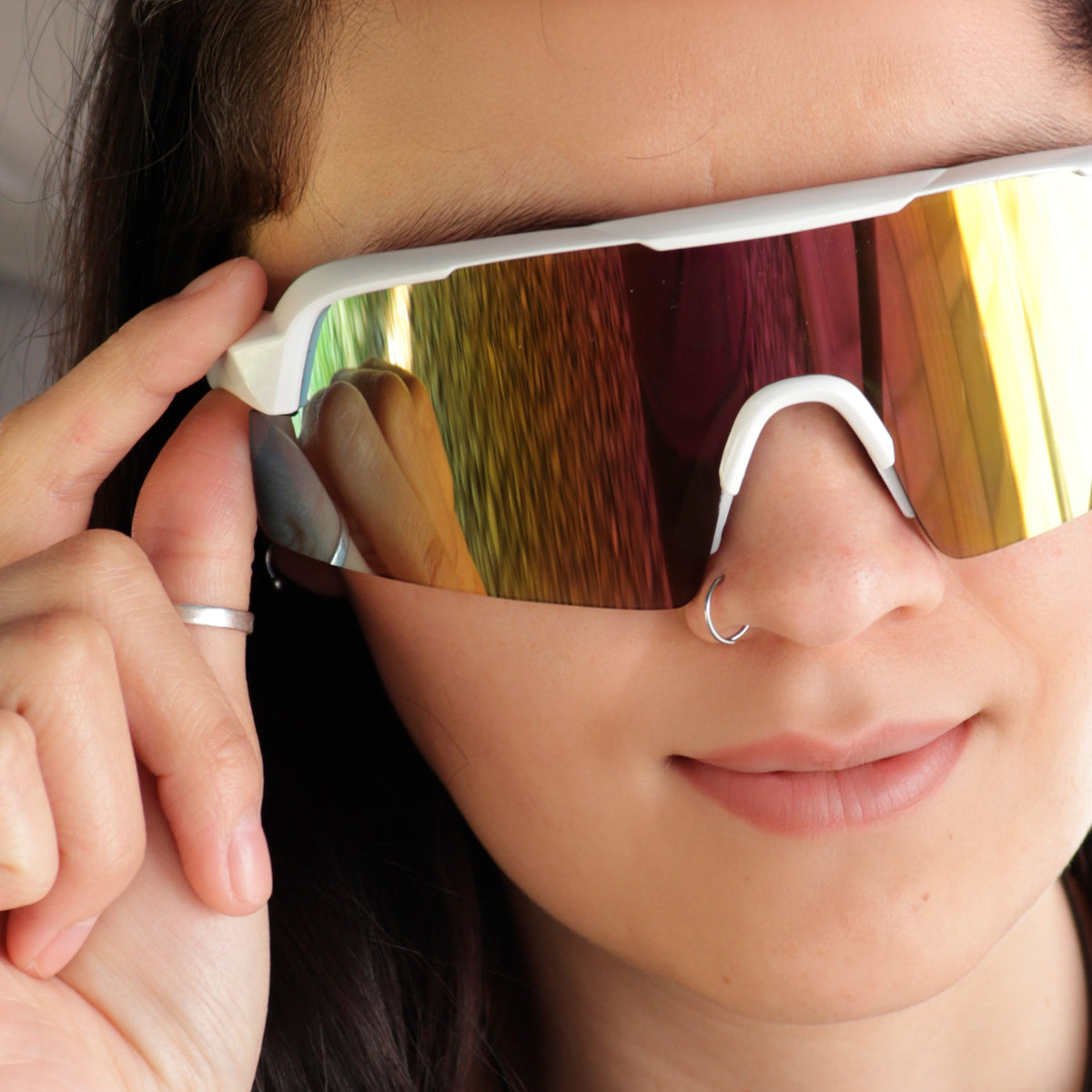 Lentes de seguridad con mica marrón-rosa mod. VALQUIRIA-SG-R marca Safety Girl