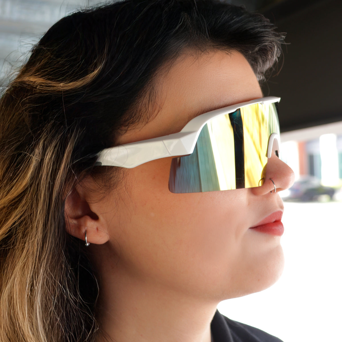 Lentes de seguridad con mica marrón-rosa mod. VALQUIRIA-SG-R marca Safety Girl