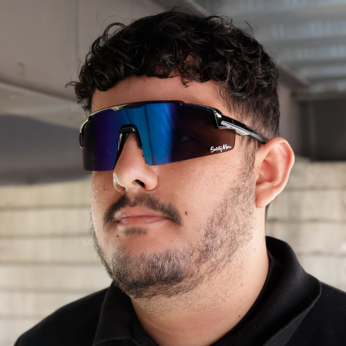 Lentes de seguridad con mica azul REVO mod. RUNNER-SM-AZ marca Safety Man