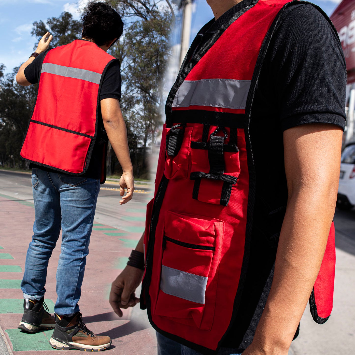 Chaleco brigadista con reflejante modelo CTB100 marca LICA
