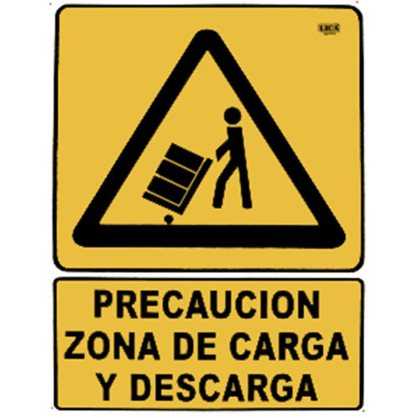 Cartel "precaución zona de carga y descarga" - Safety Depot Mx