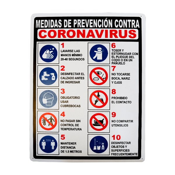 Cartel Medidas de Prevención Coronavirus - Safety Depot Mx