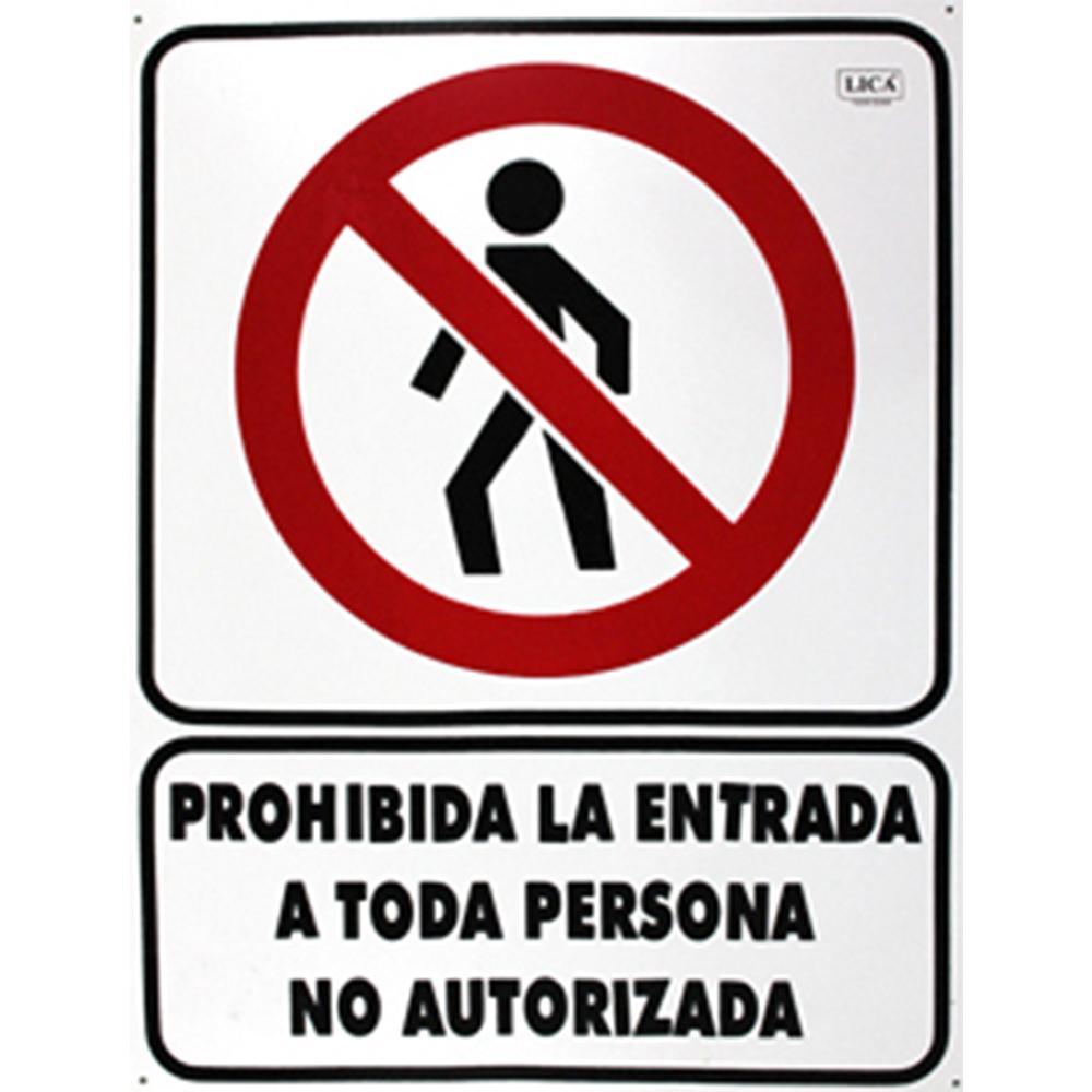 Cartel "prohibido la entrada a toda persona no autorizada" - Safety Depot Mx