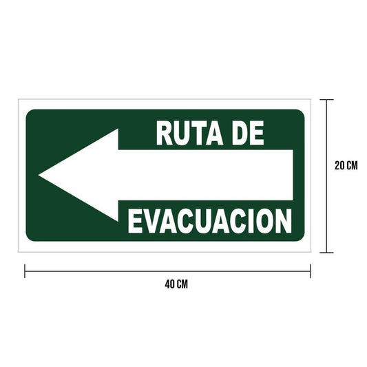 Cartel "ruta de evacuación" (izquierda) - Safety Depot Mx