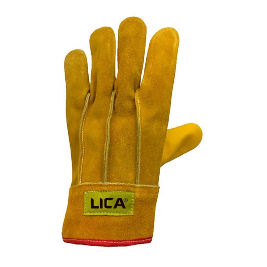 Guante con palma de piel y dorso de carnaza Mod. A184RG - Safety Depot Mx