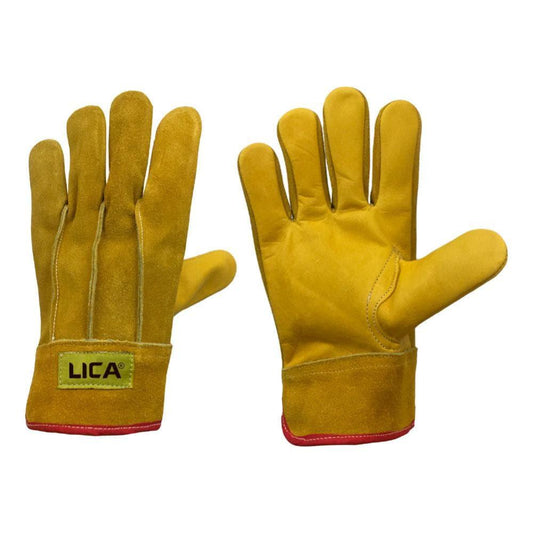 Guante con palma de piel y dorso de carnaza Mod. A184RG - Safety Depot Mx