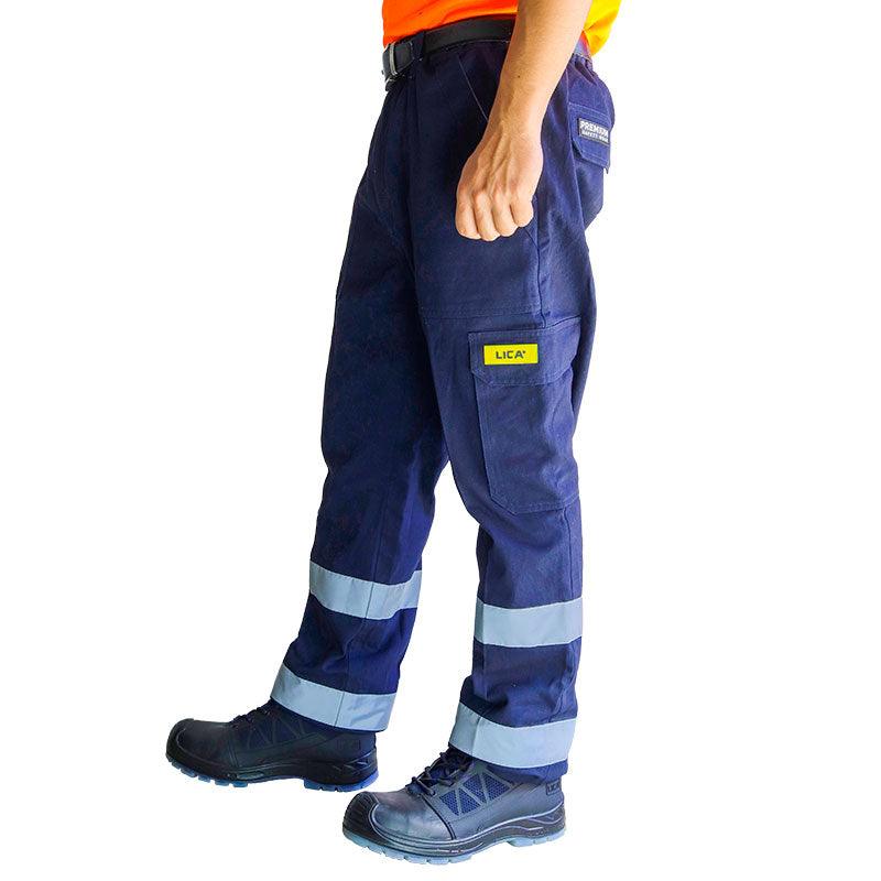 Pantalón Industrial Con Reflejantes Y Bolsas Tipo Cargo.
